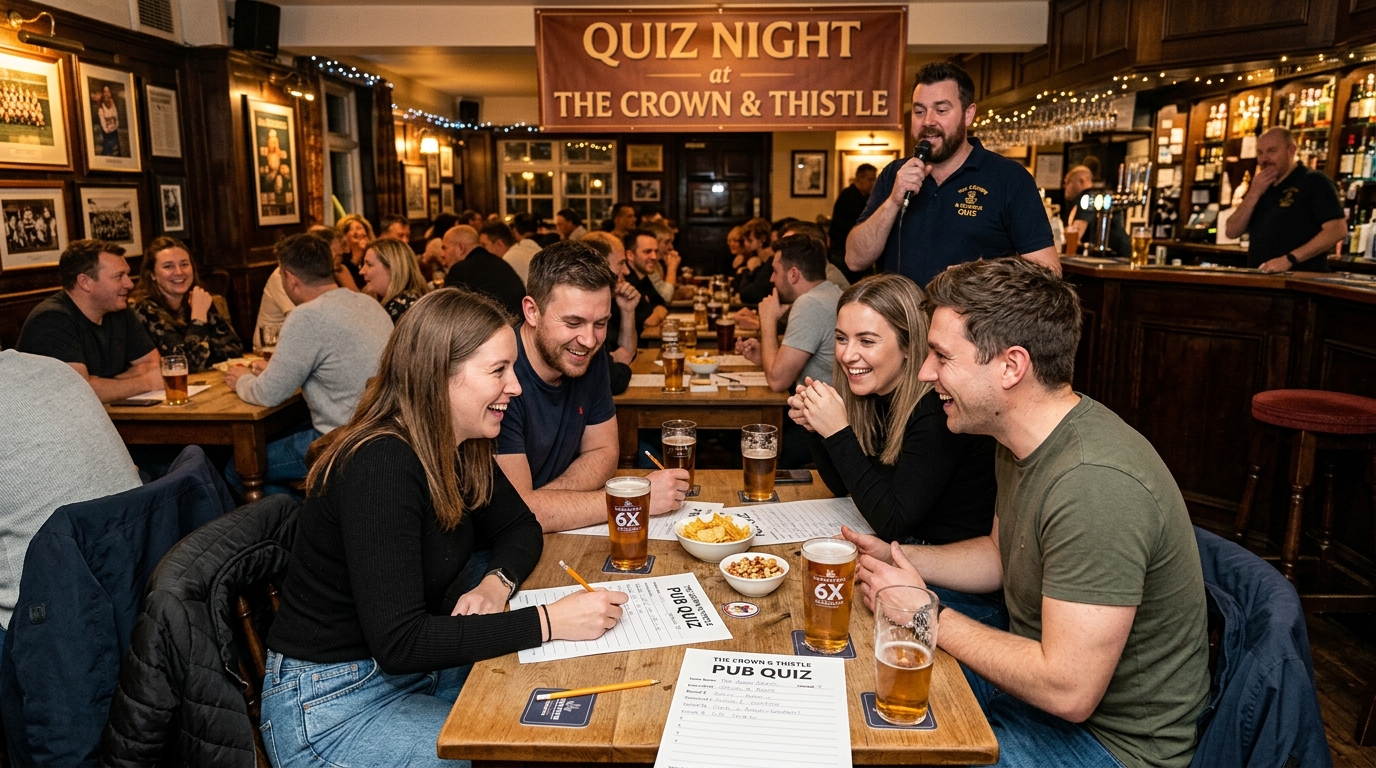 Quiz night promotional poster and social media template