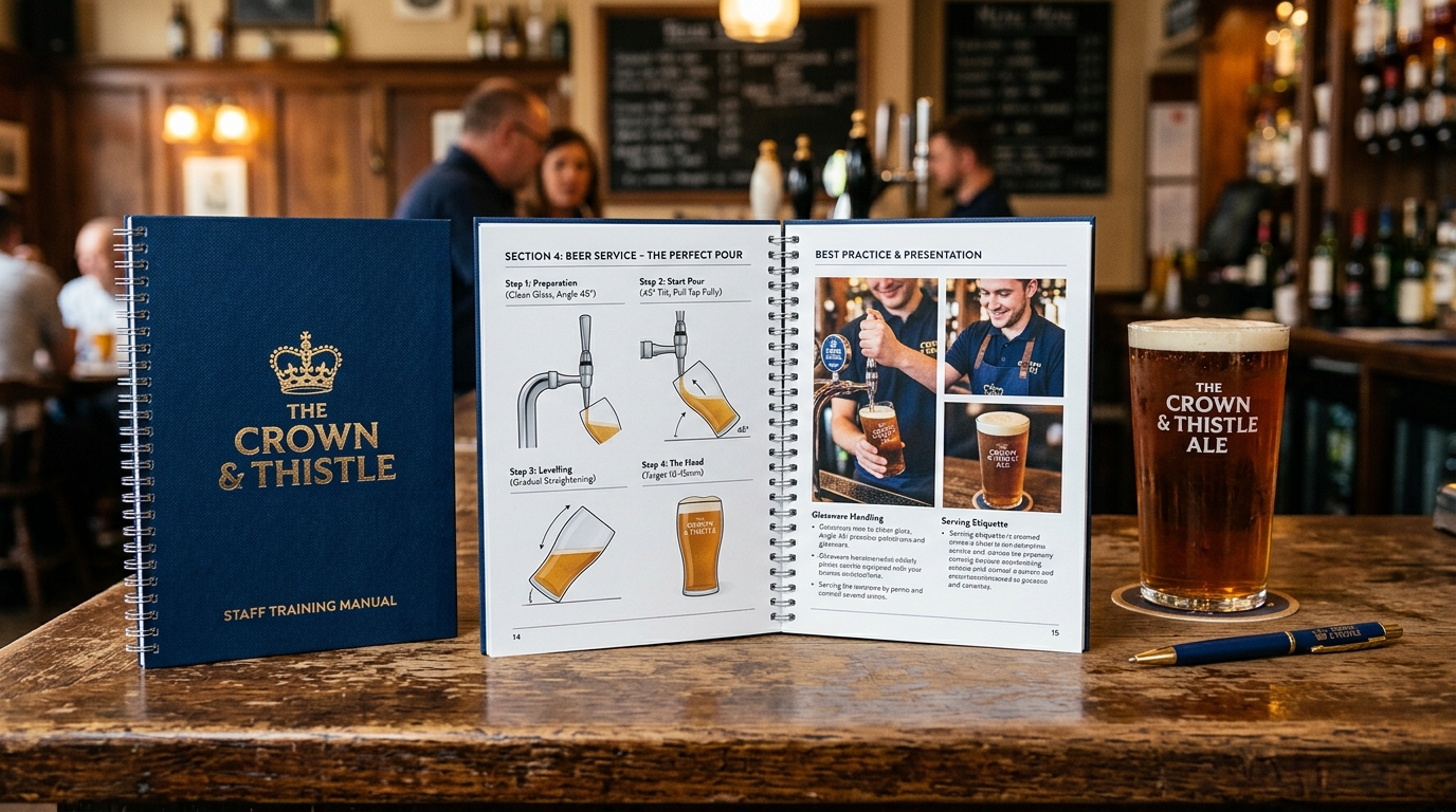 Staff training manual cover and section dividers