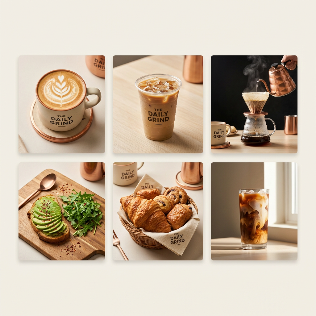 Mood board collage showing brand direction