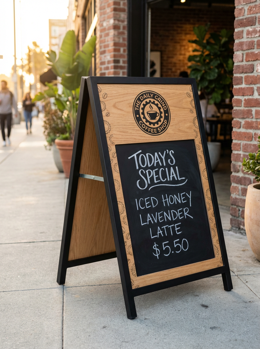 A-frame sandwich board with daily specials